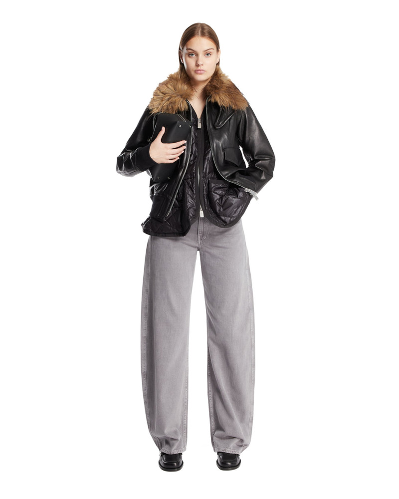 sacai Black Faux Fur Jacket outlook