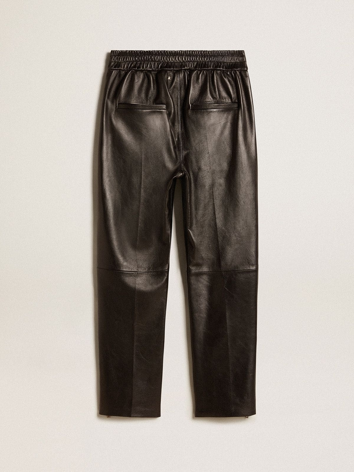 Black joggers in nappa leather with zip at the base - 5