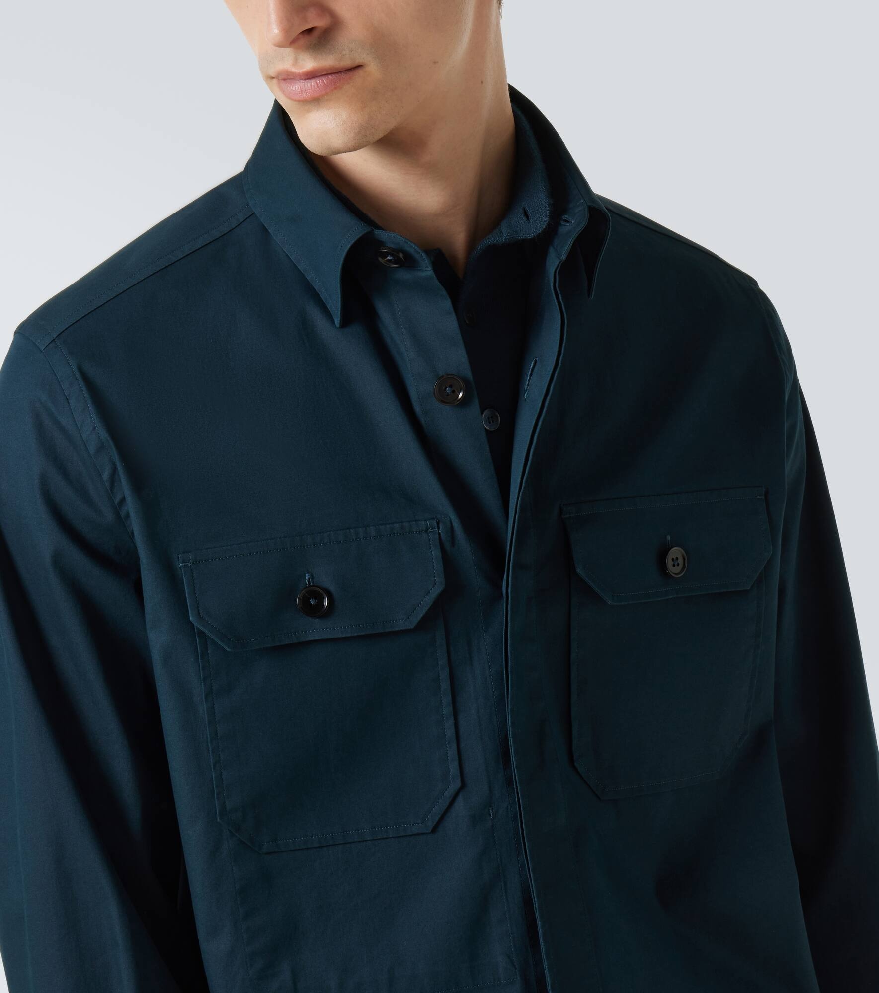 Cotton-blend overshirt - 5