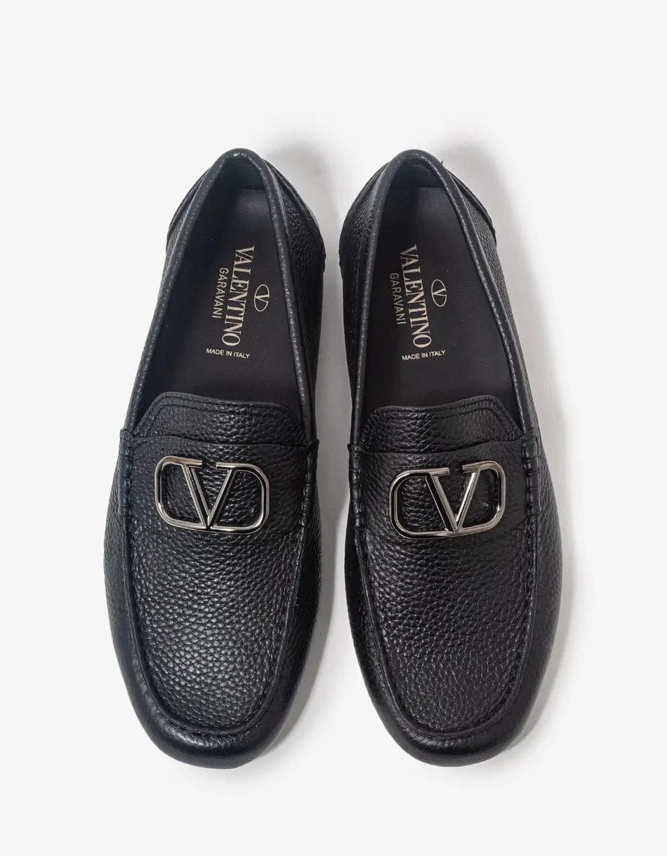 Valentino Black VLogo Driving Shoes - 5