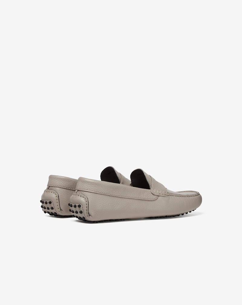 Taupe leather loafers 3