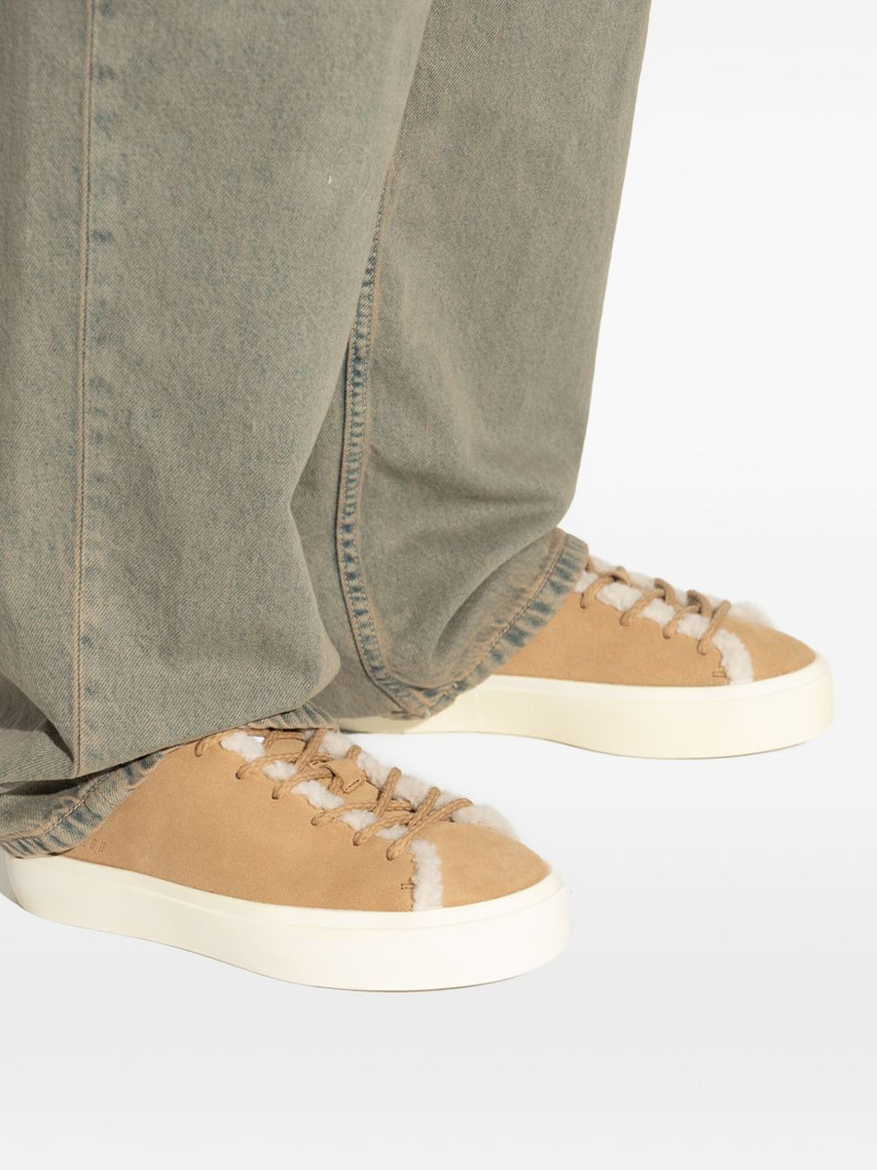 shearling-trimmed suede sneakers 4