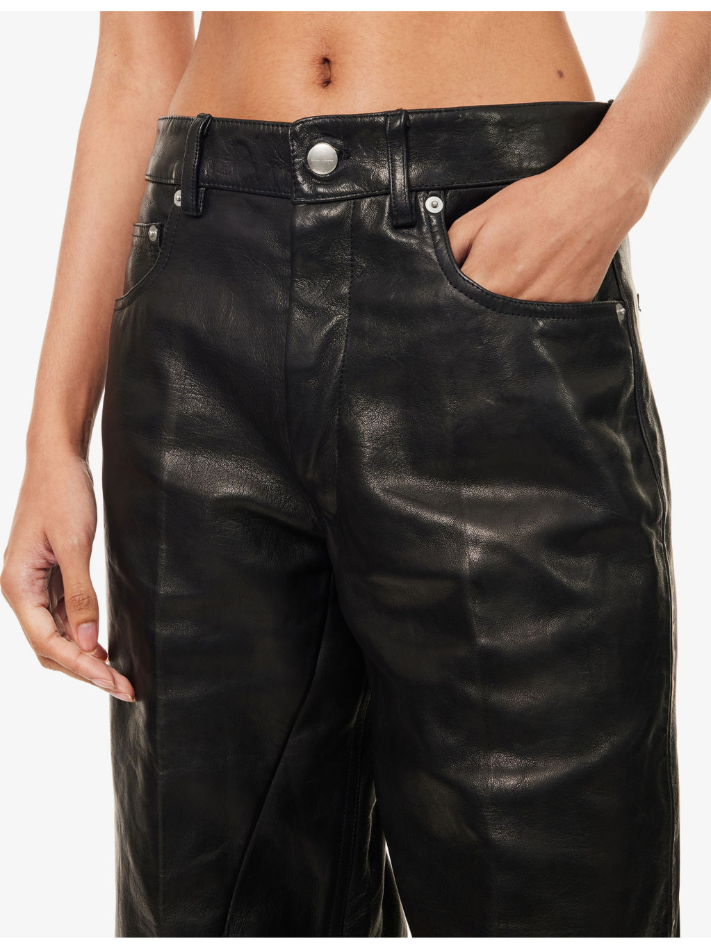 Geth Wide-Leg Coated-Denim Jeans - 5