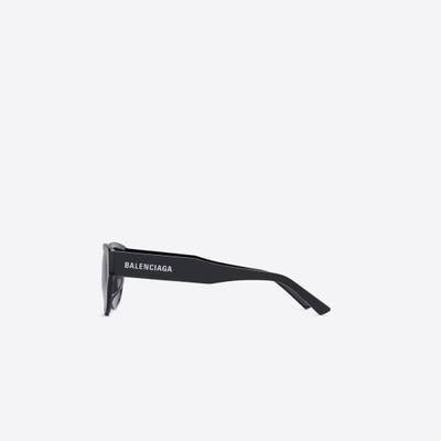 BALENCIAGA Women's Flat Rectangle 2.0 Sunglasses in Black outlook