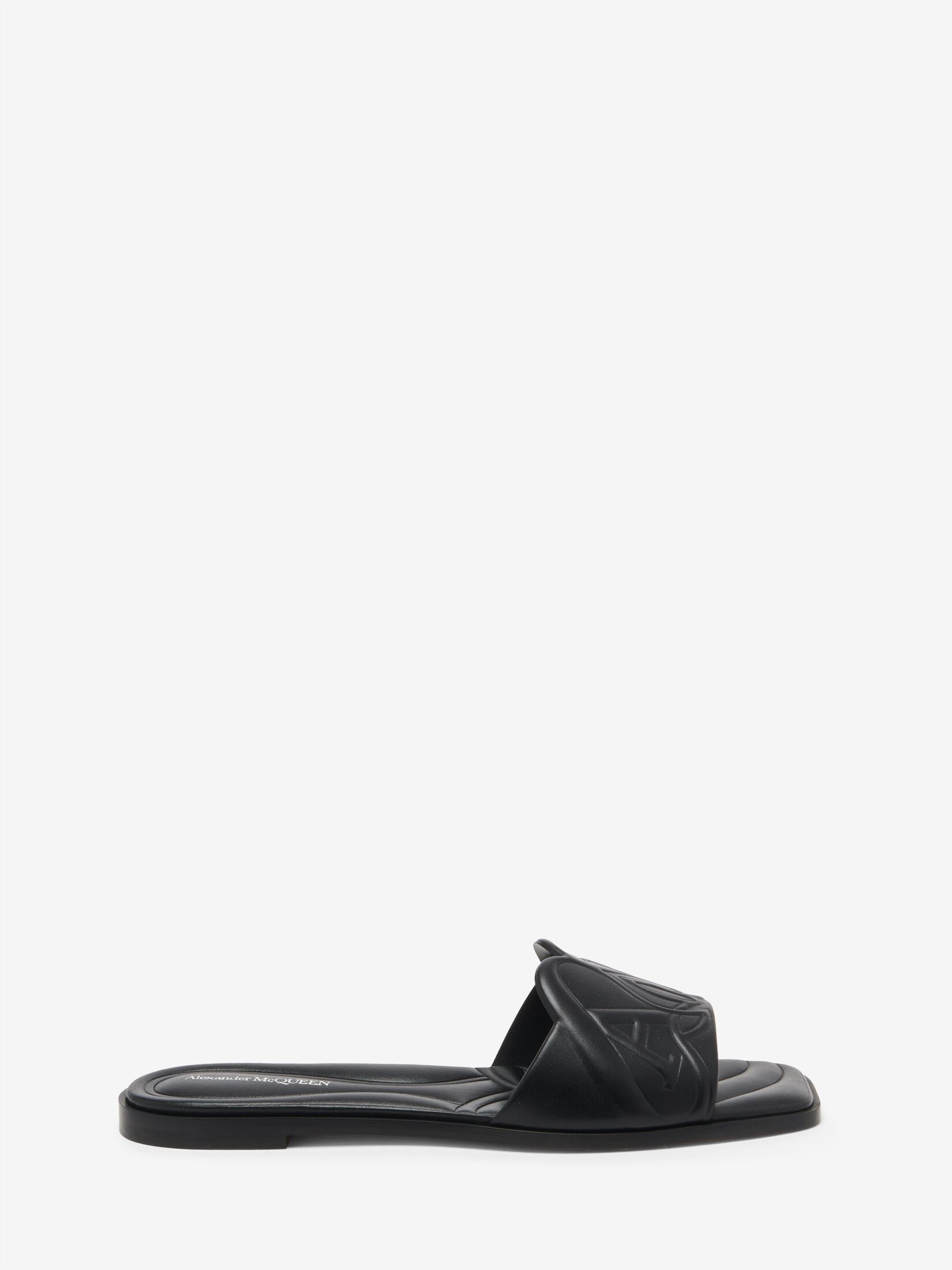 Women's Seal Flat Slide Sandal in Black - 1