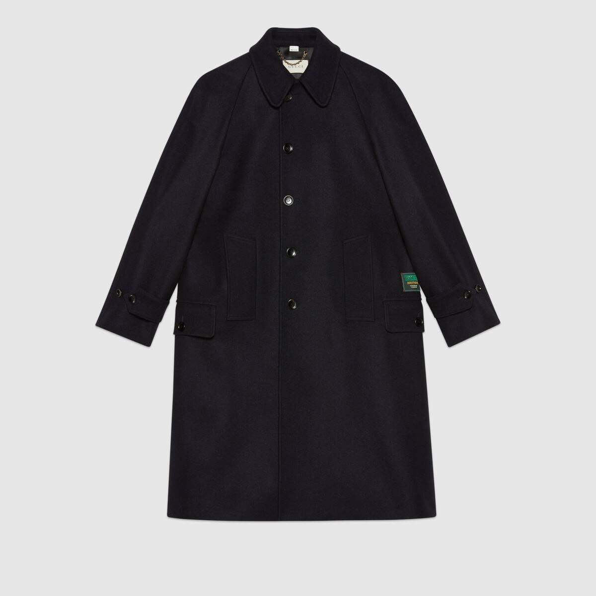 Wool loden coat with Gucci label - 1