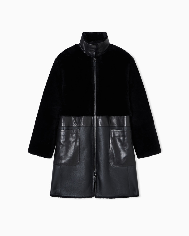 EMPORIO ARMANI ASV REVERSIBLE COAT IN SPANISH MERINO SHEARLING LAMBSKIN outlook