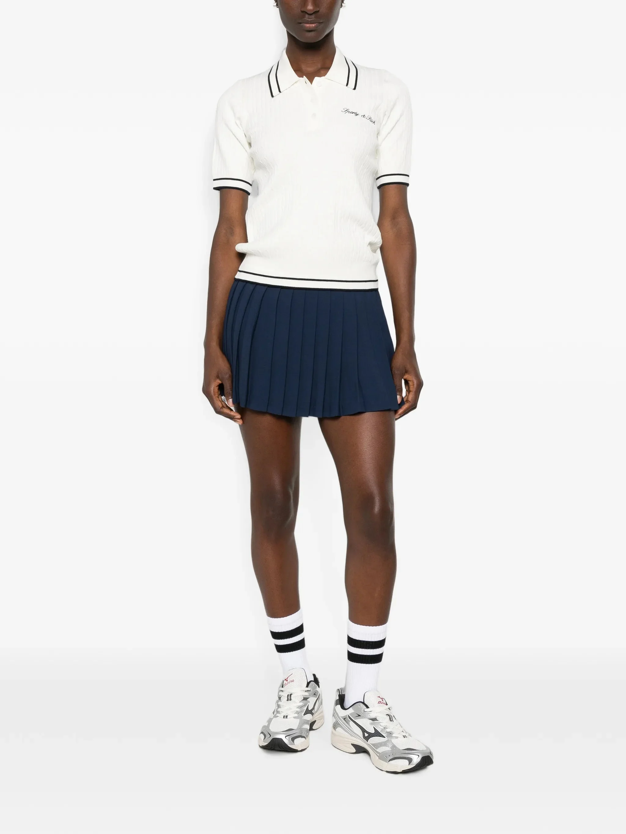 Sporty & Rich Cable-knit Polo Shirt - 1
