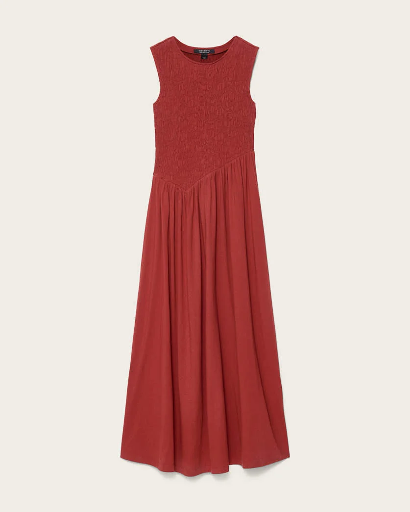 LUNA CRINKLE COTTON MIDI DRESS - 1