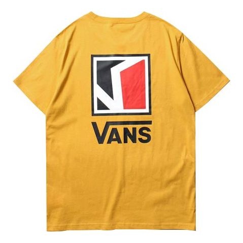 Vans Classic Logo Printing Short Sleeve Couple Style Yellow VN0A4P4G50X - 2