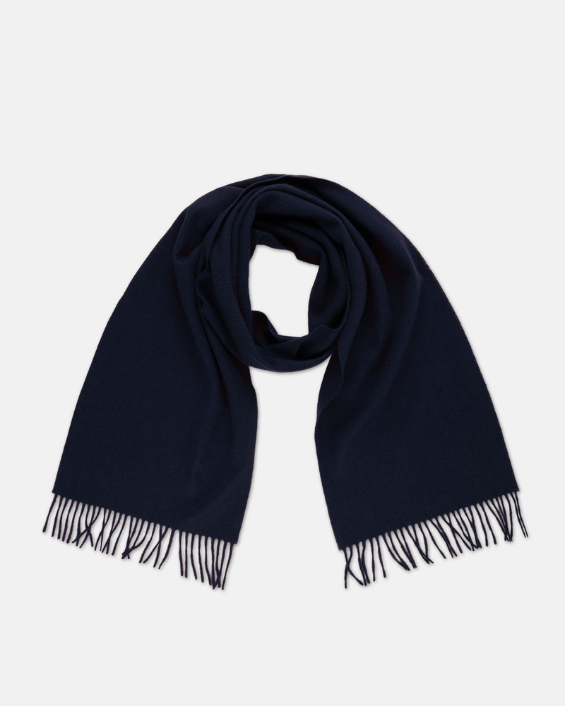 J. PRESS MADE-IN-SCOTLAND SOLID NAVY CASHMERE MUFFLER outlook