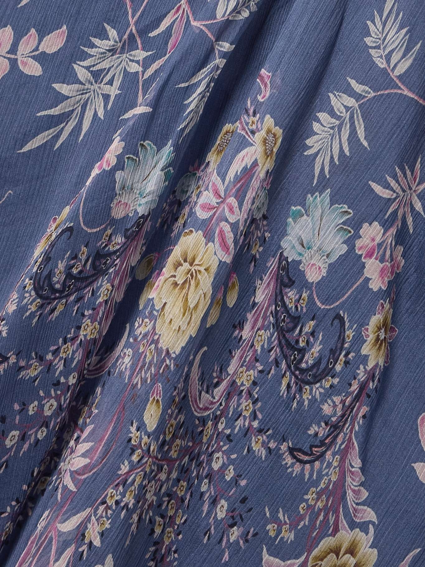 Draped floral-print silk-crepon maxi dress - 4