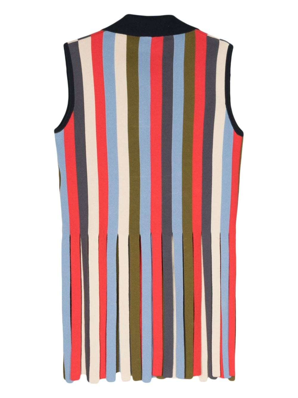 fringed-edge striped polo shirt - 2