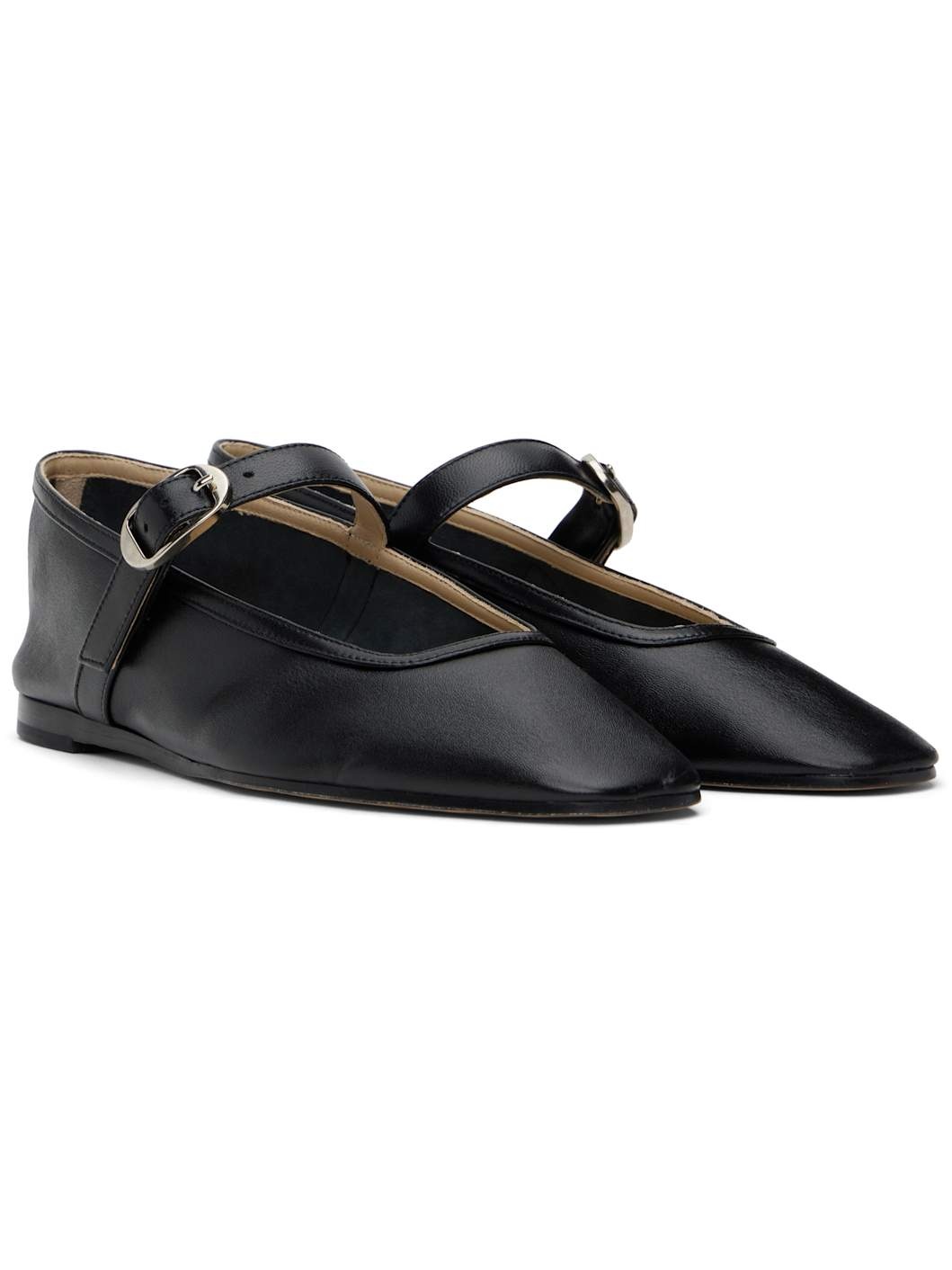 Black Mary Jane Ballerina Flats - 4