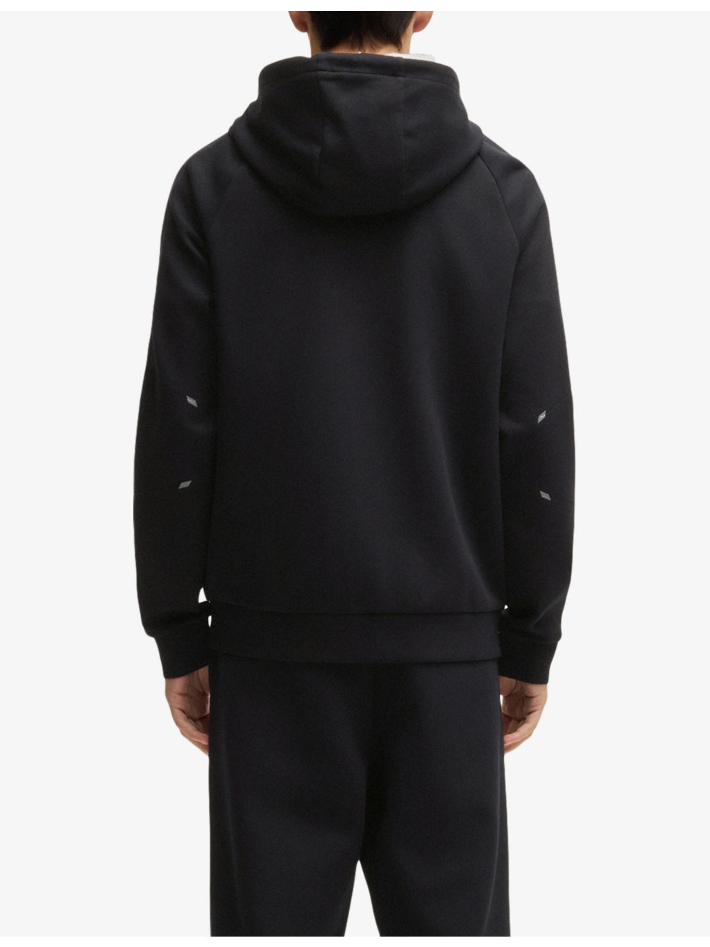Brand-print zipped stretch-cotton hoody - 4