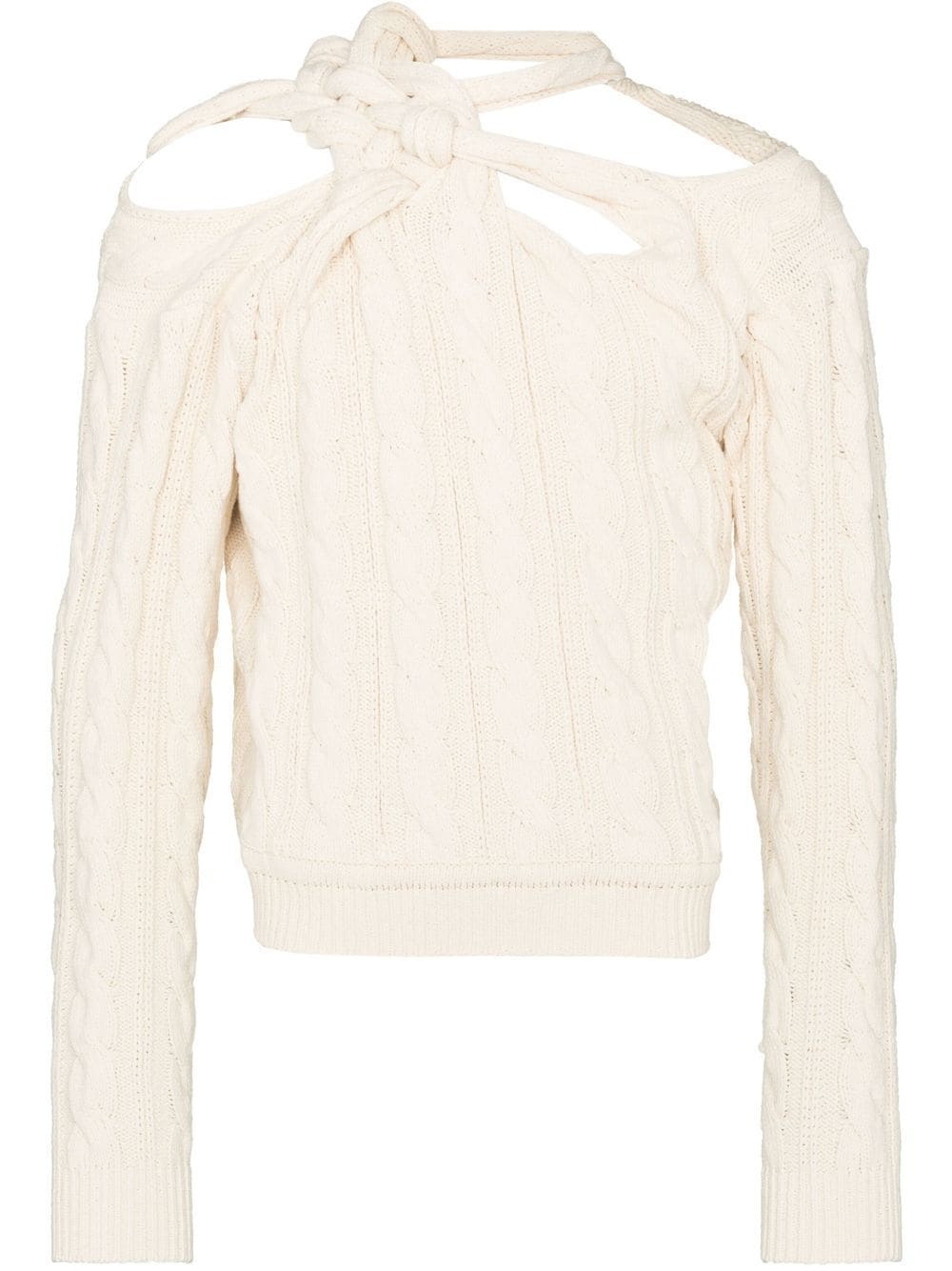 knot-detail cable knit jumper - 1