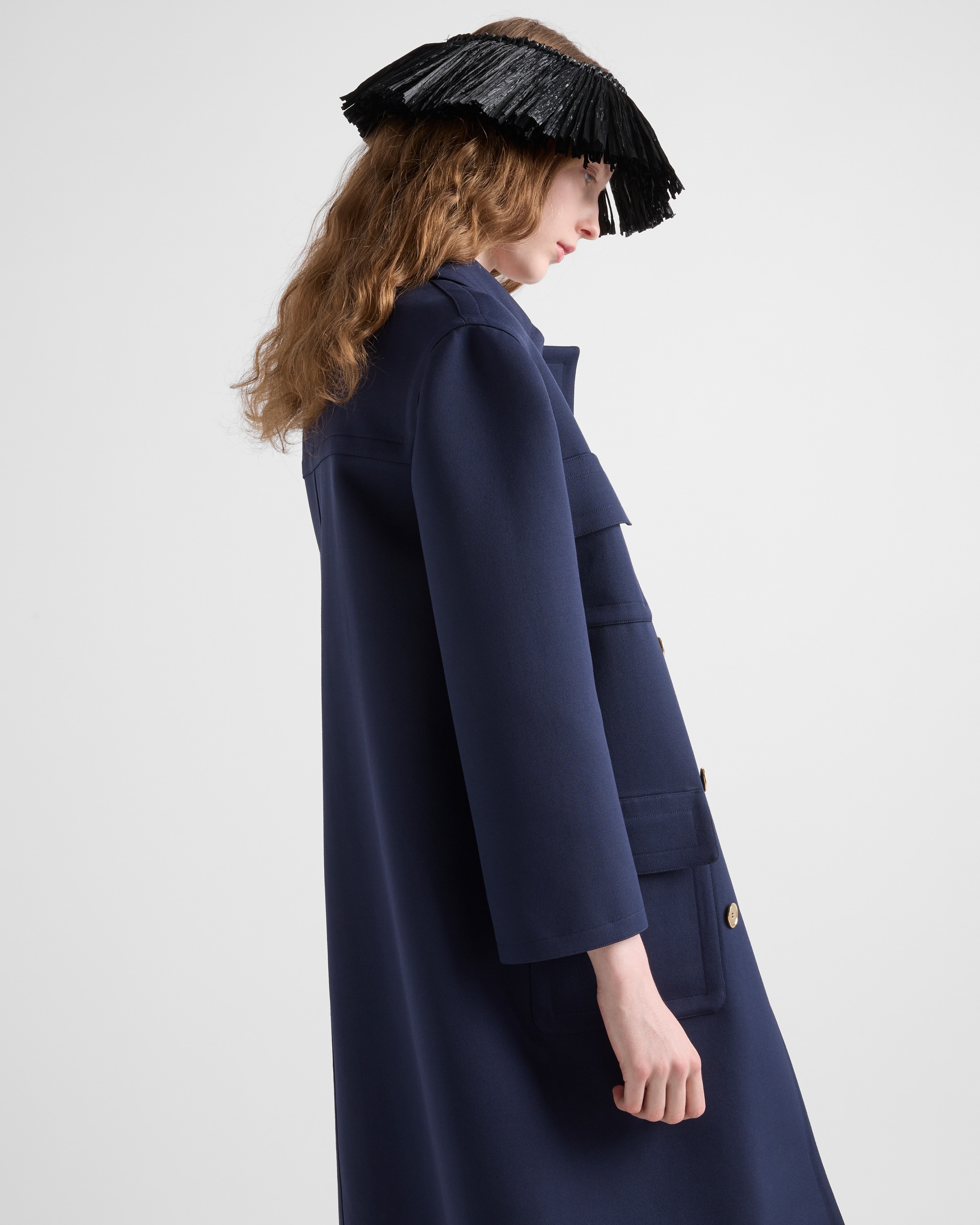 Double-breasted technical tricotine coat - 4