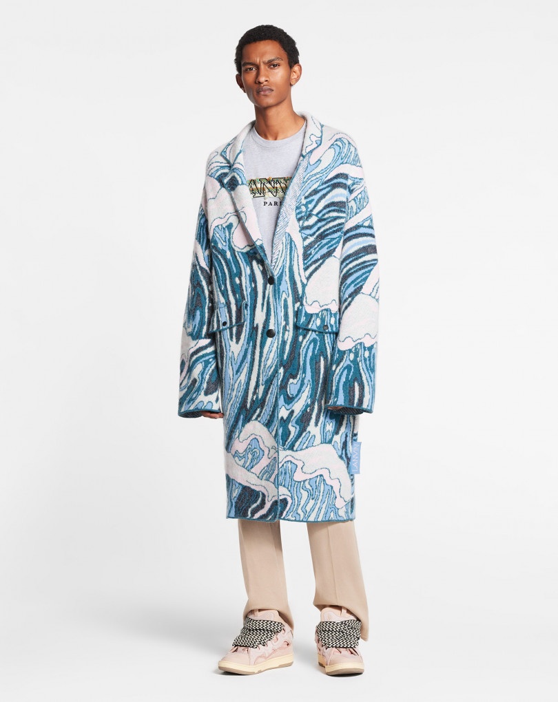 JACQUARD KNIT COAT - 2