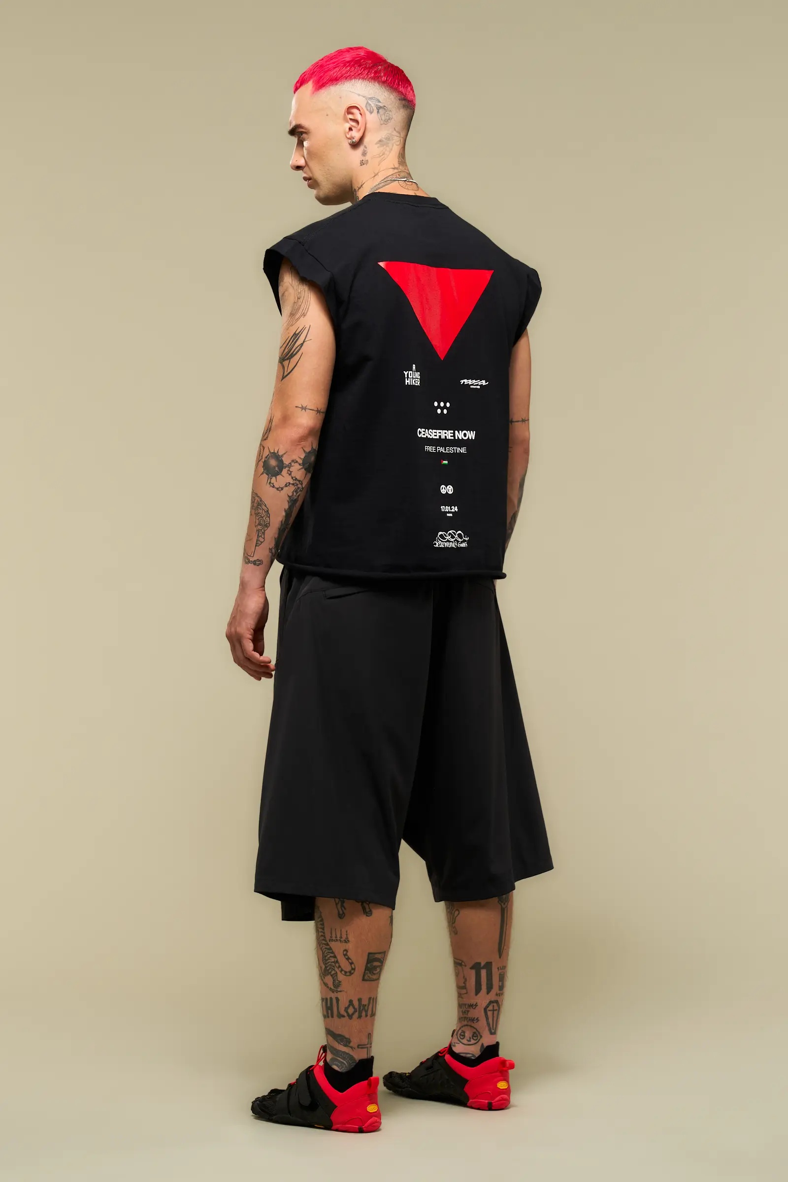 SP62-M Nylon Stretch Web Belt Short Pant Black - 10