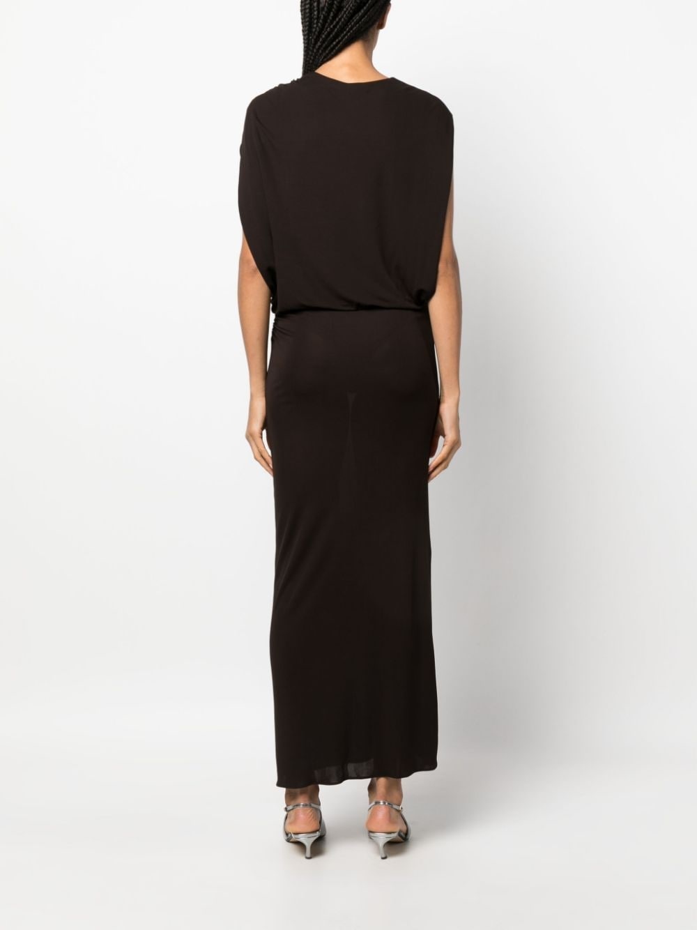 brooch-detail maxi dress - 4