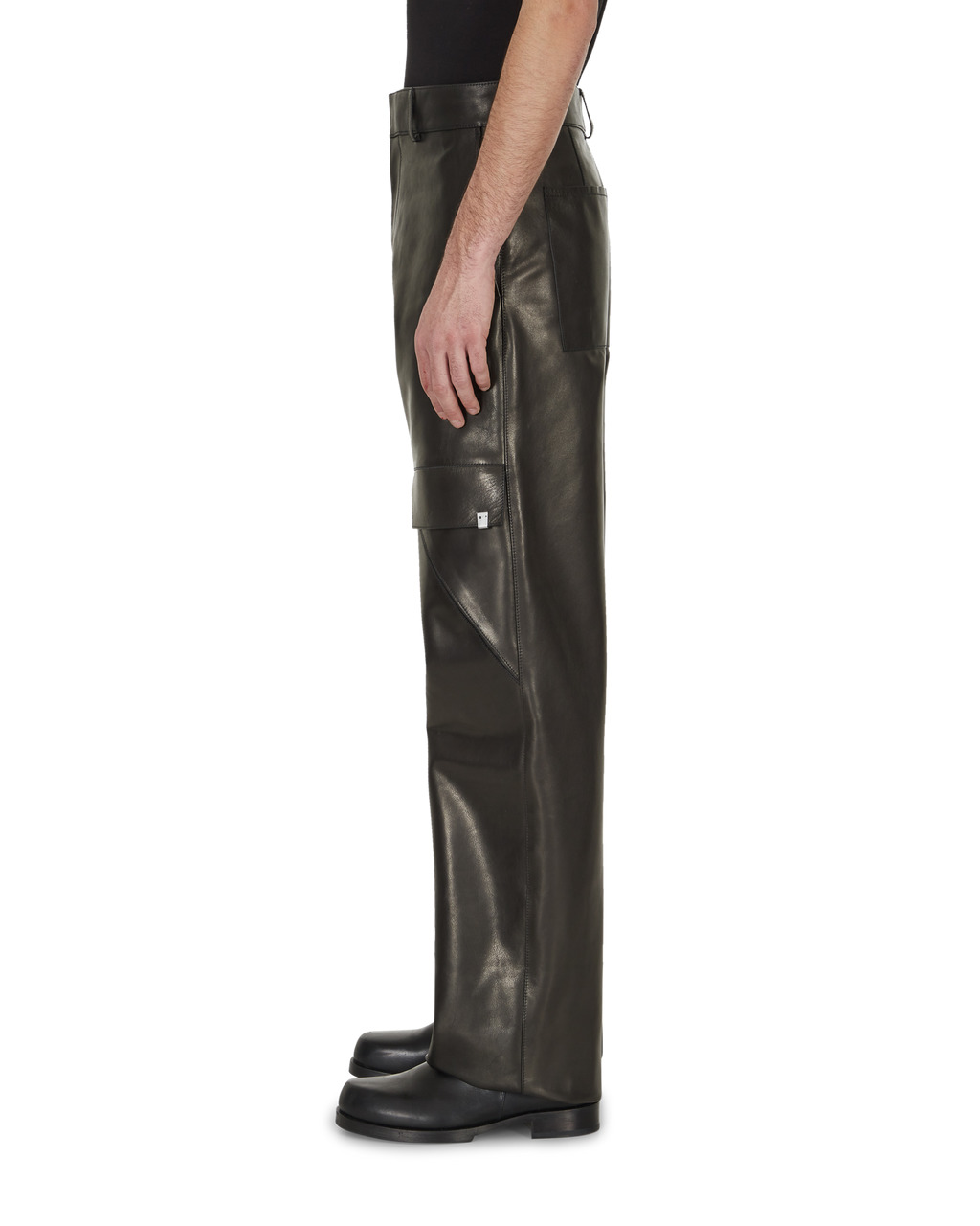 CARGO POCKET LEATHER PANT - 4