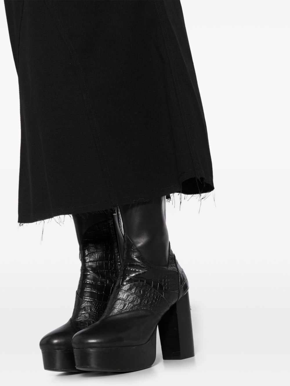 frayed-edge skirt - 5