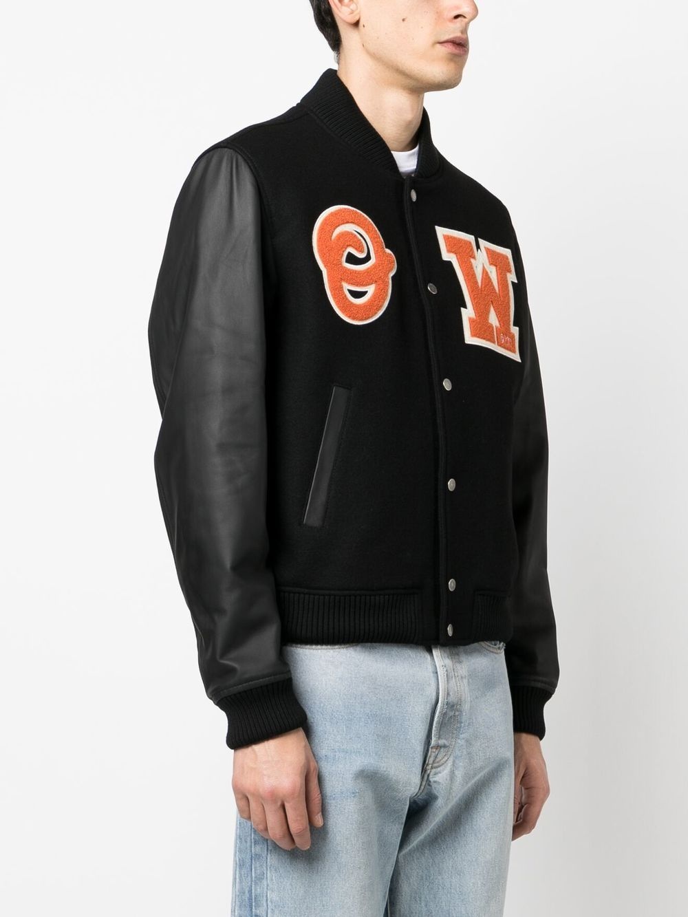 patchwork varsity jacket - 3