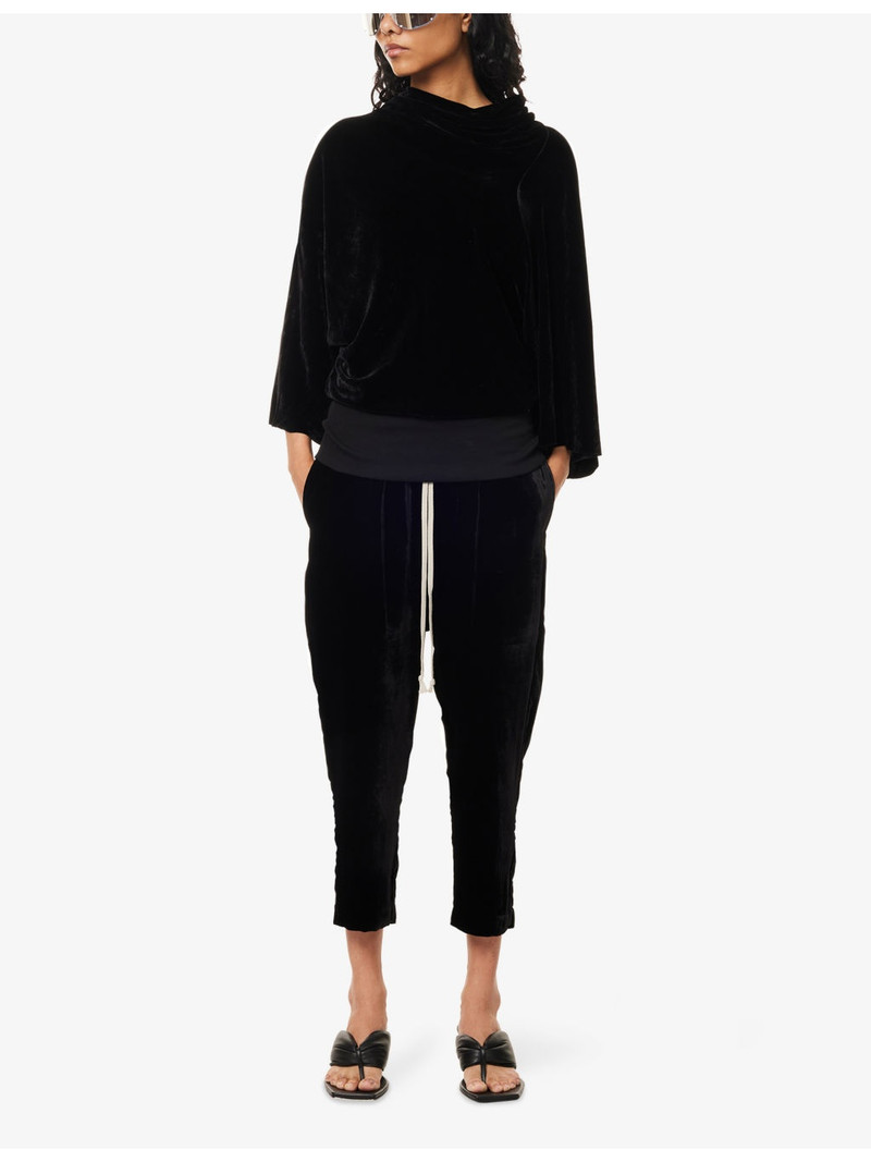 Rick Owens Astaires Cropped Silk-Blend Trousers outlook