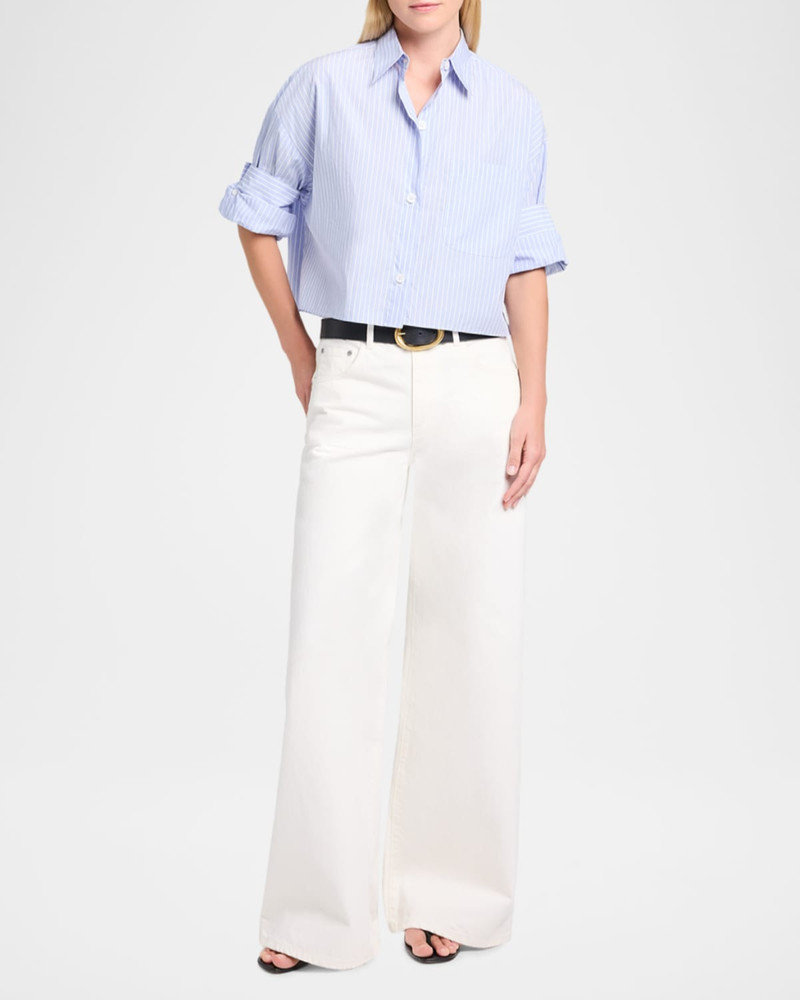 TWP Next Ex Striped Cropped Shirt outlook