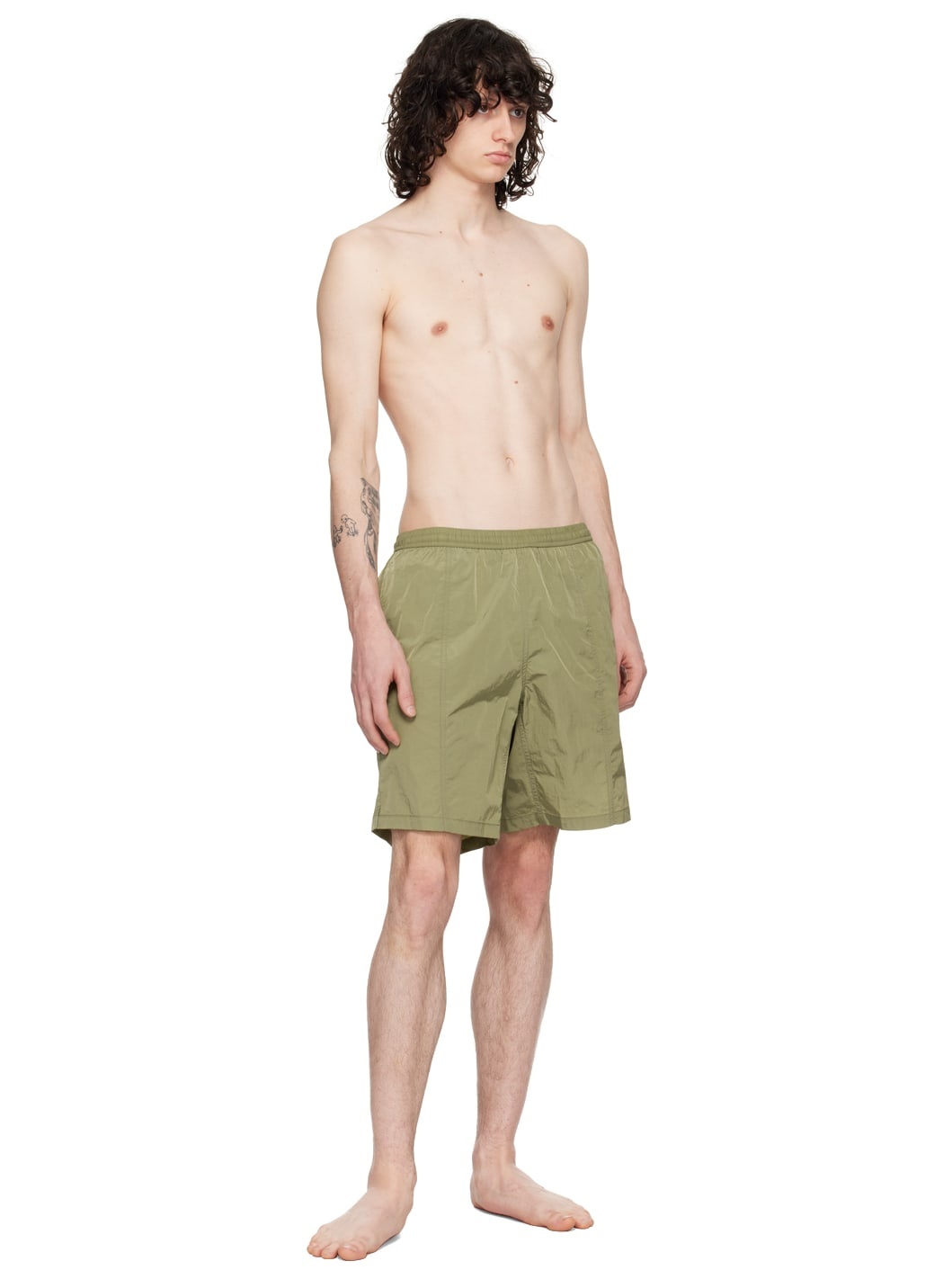 Khaki Drawstring Swim Shorts - 4