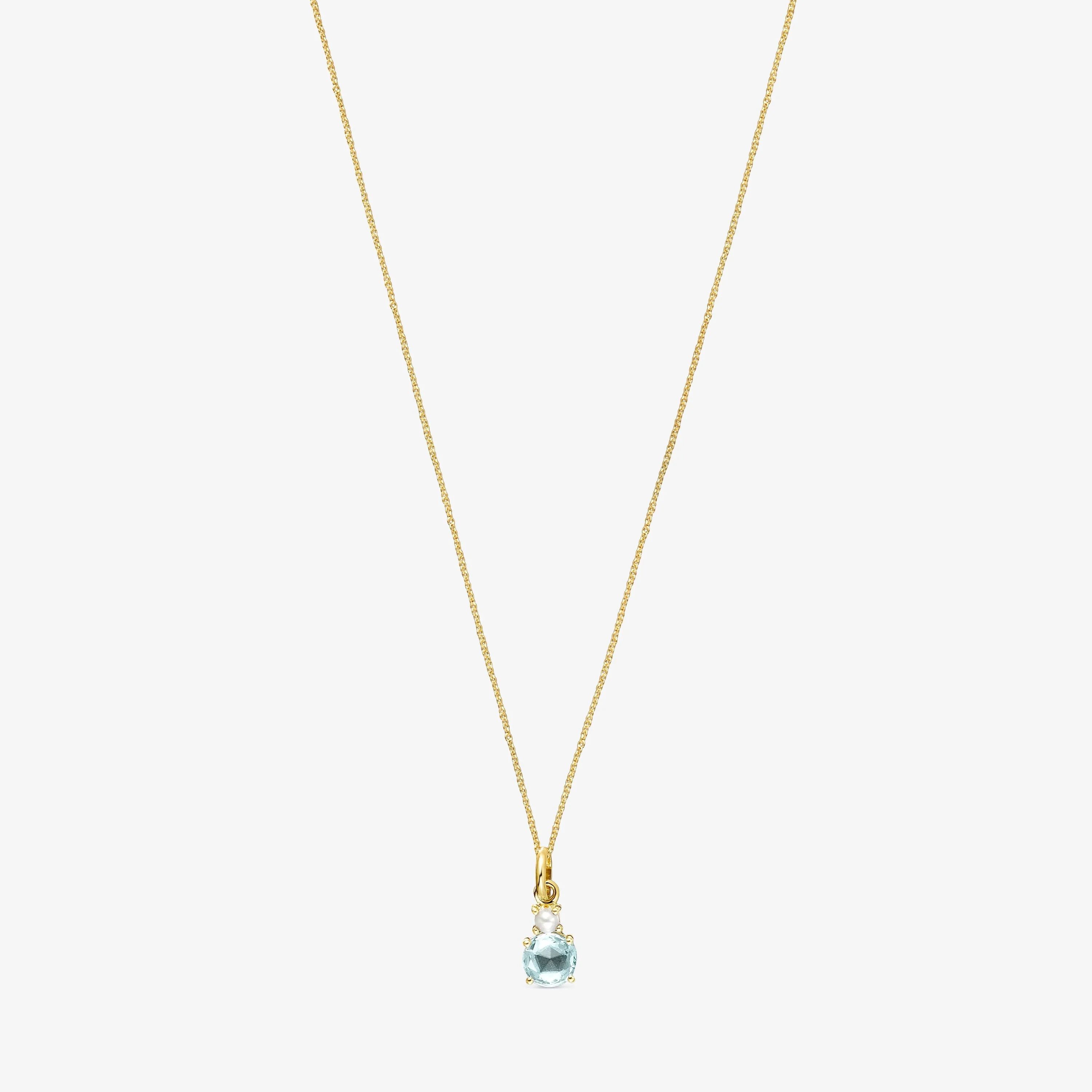 Mini Ivette Necklace in 18K solid gold with Topaz and Pearl - 1