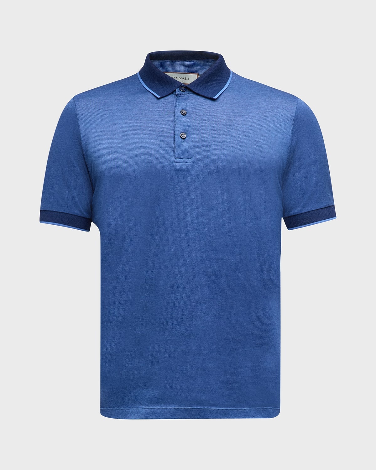 Men's Cotton Polo Shirt with Tipping - 1