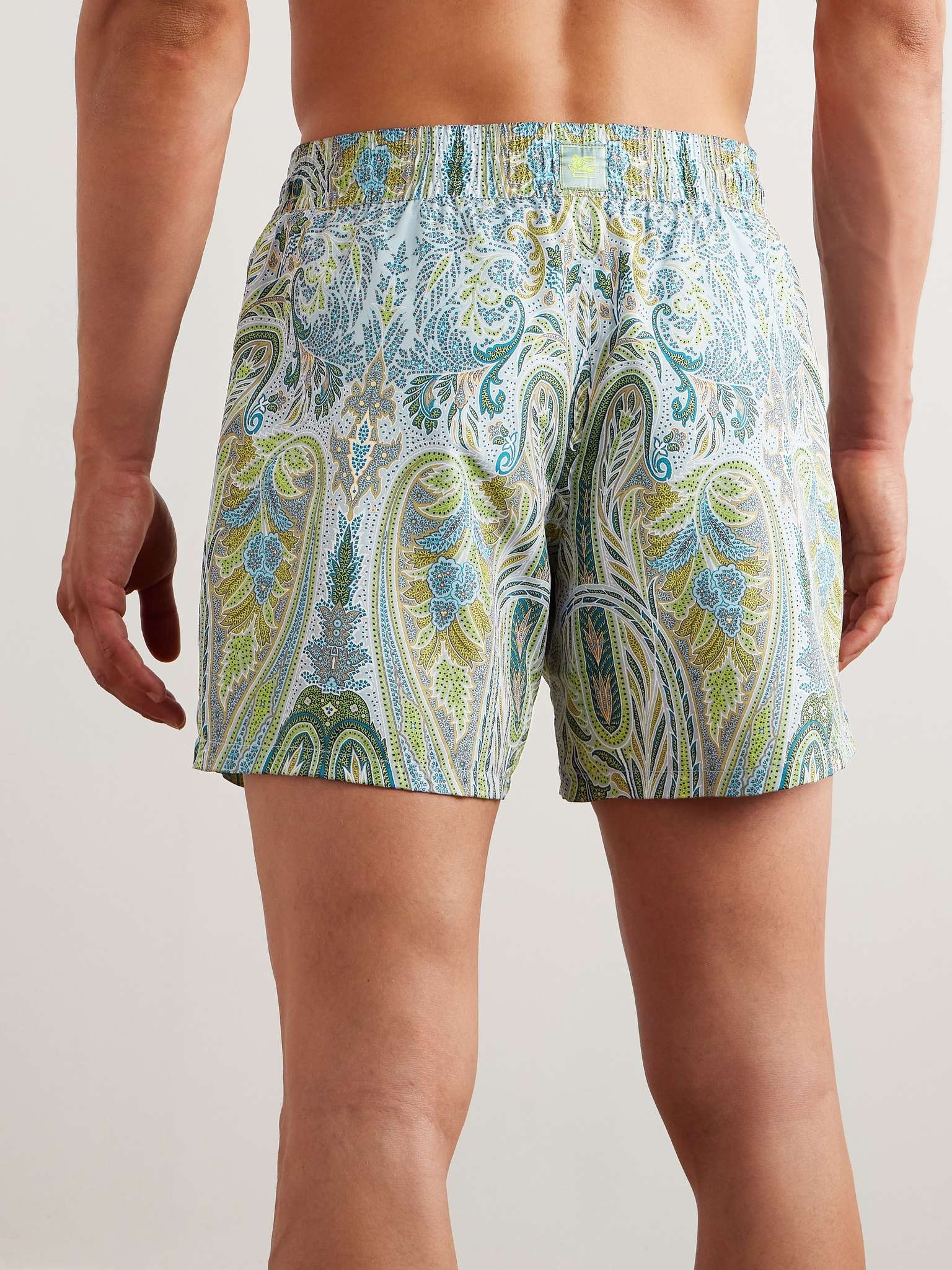 Slim-Fit Mid-Length Logo-Appliquéd Paisley-Print Swim Shorts - 3