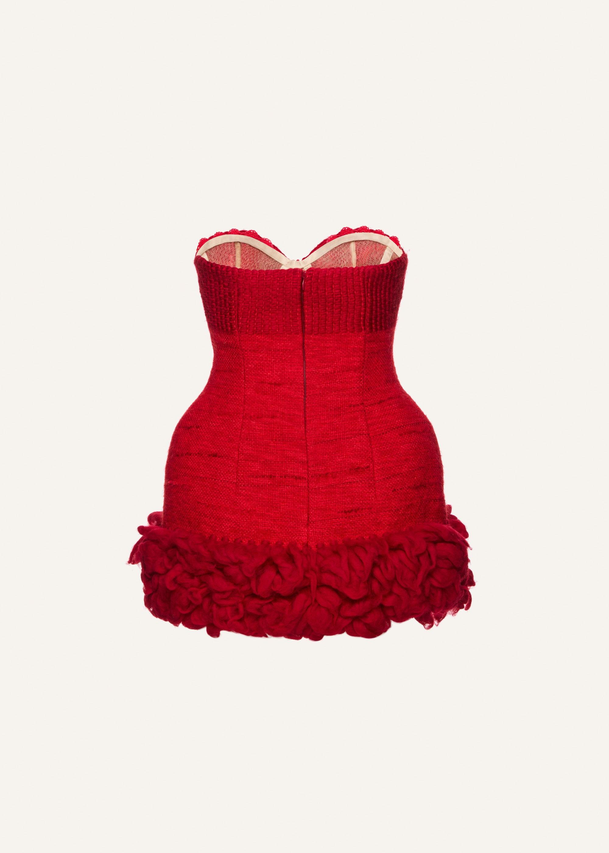 Bustier loom mini dress in red - 2