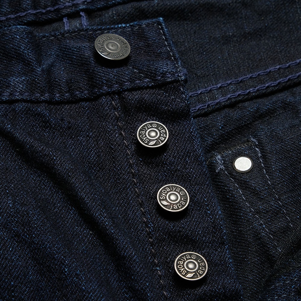 14oz Indigo x Black Denim Slim Tapered - XX-013-IDBK - 7