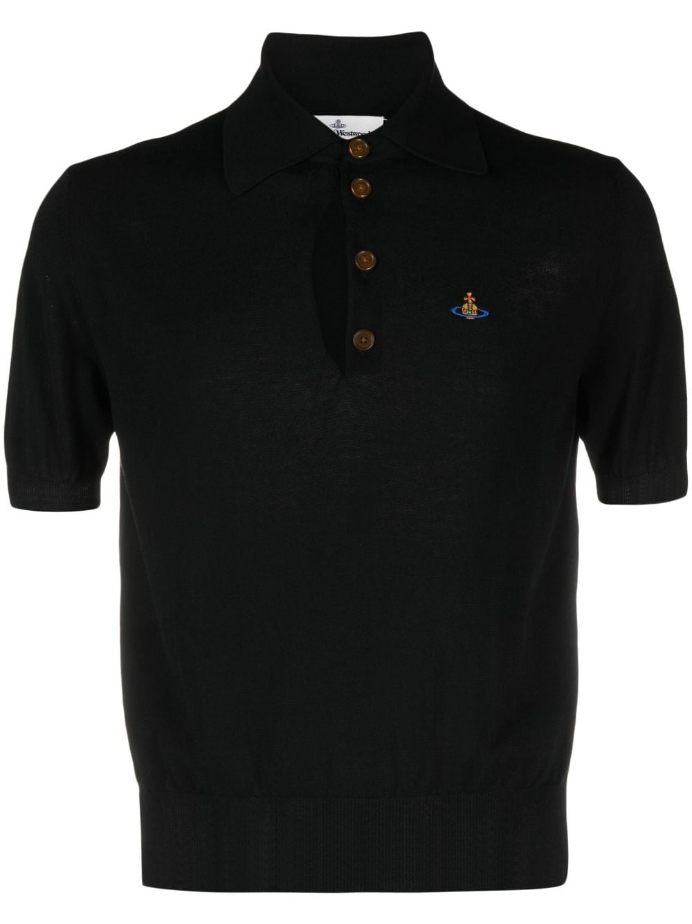 Orb cut-out detail polo shirt - 1