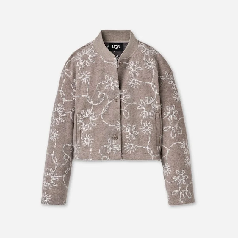 ® Women's Botanic Embroidered Jacket in Oyster Heather - 1
