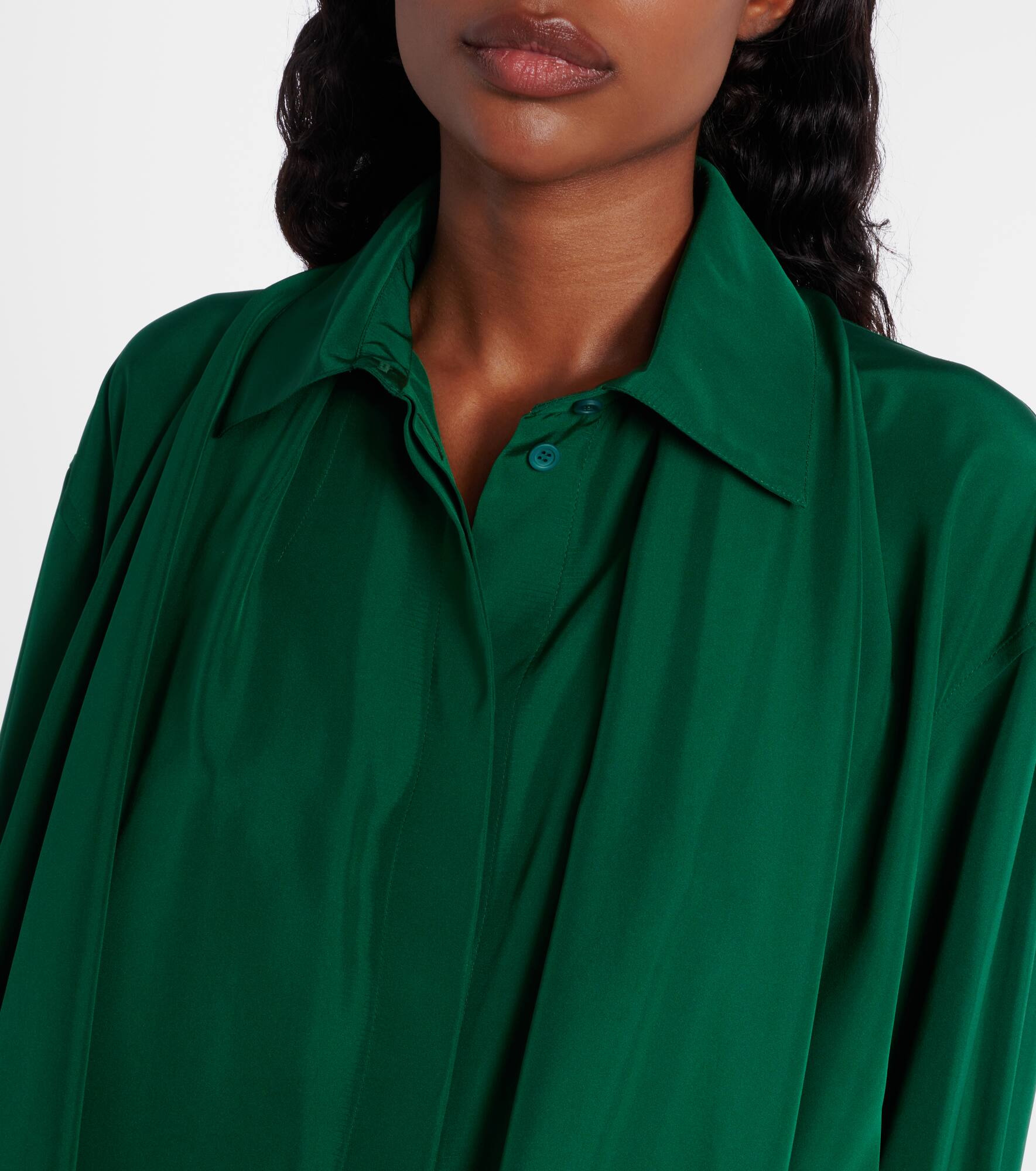 Draped silk shirt - 4