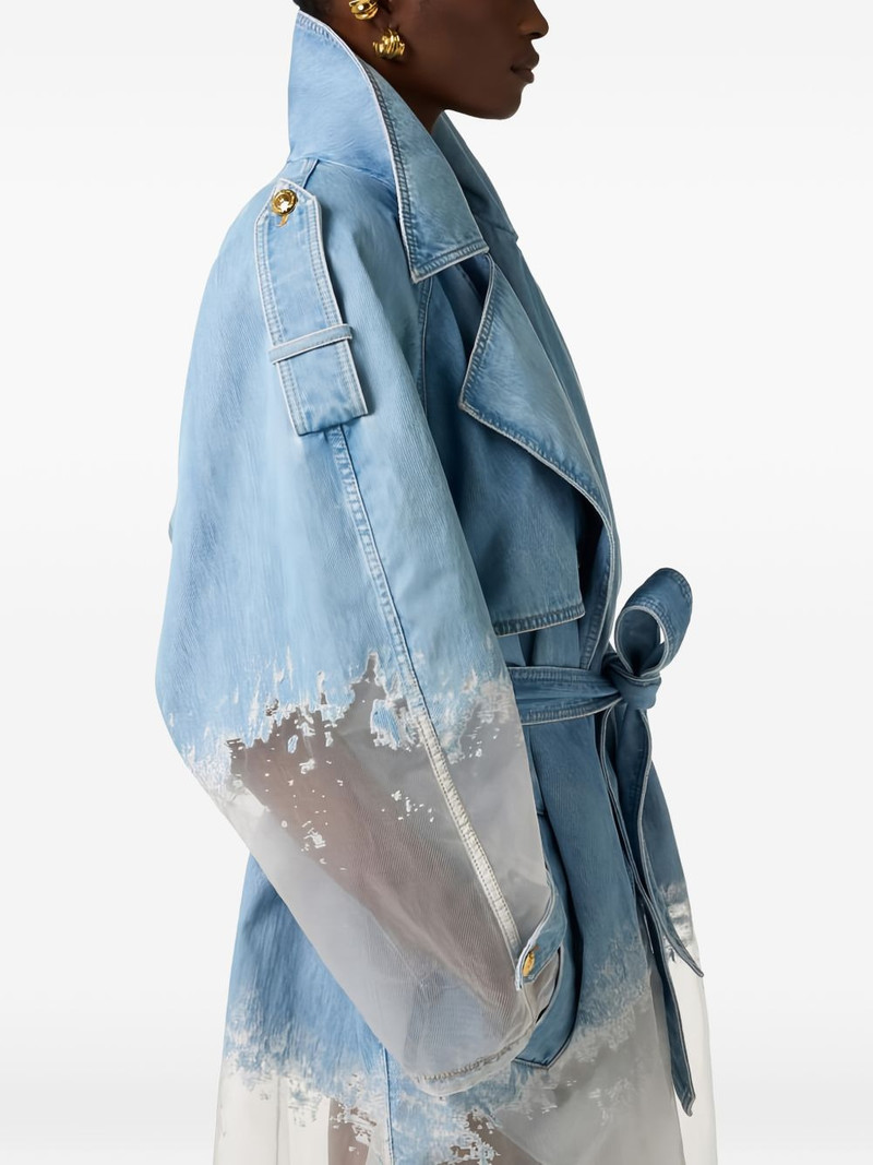 denim organza trench coat 5