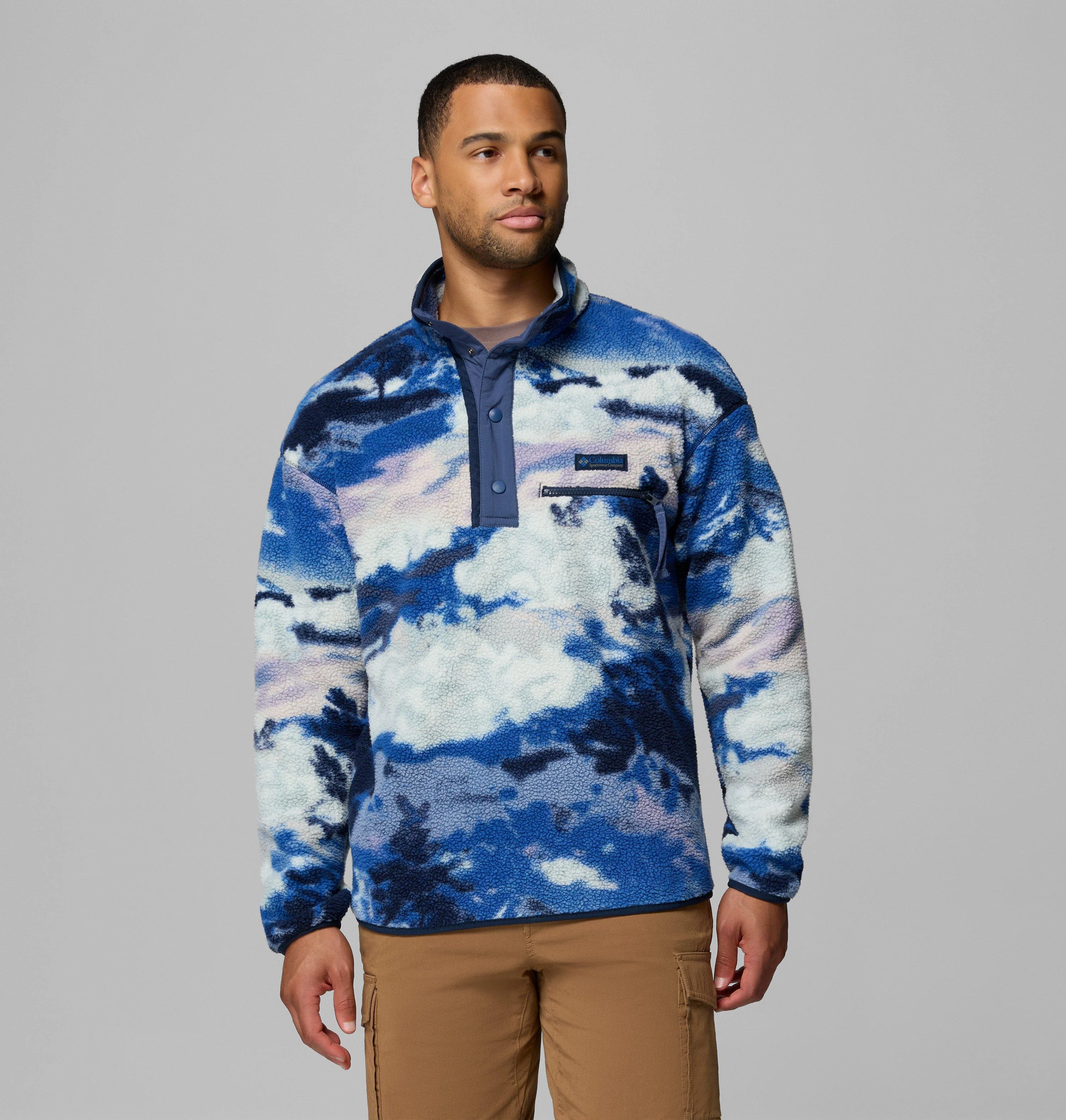 Men's Helvetia II Printed Half Snap Printed Fleece Pullover - 1