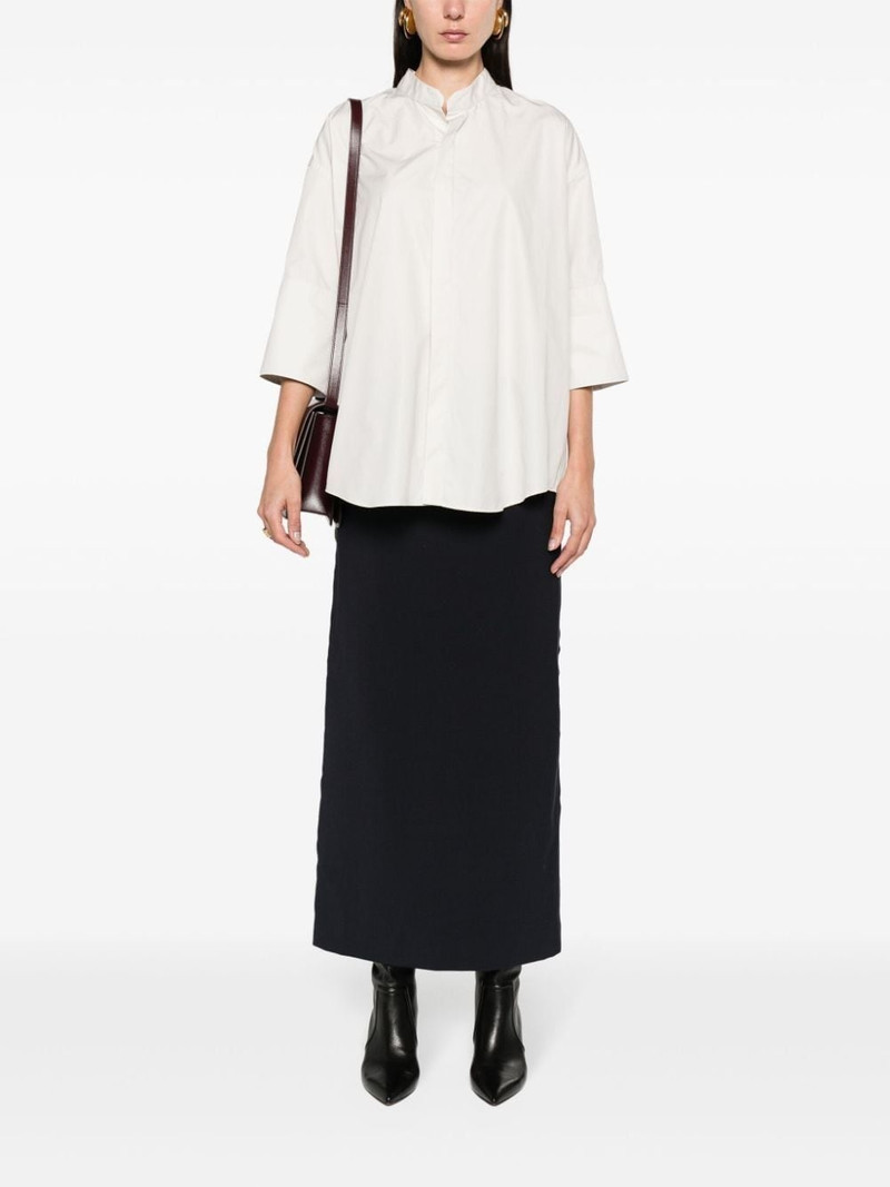 AMI Paris band-collar cotton shirt outlook