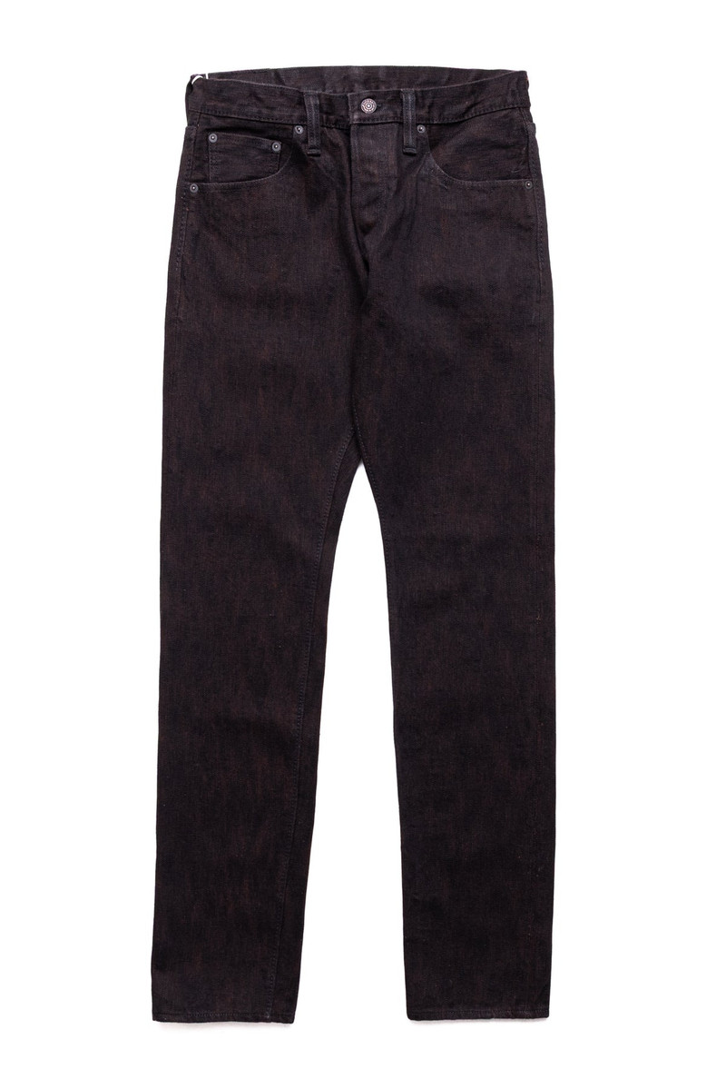 PER-EX-019-BK 15oz Extra Slub Denim Relaxed Tapered - Black x Persimmon - 1