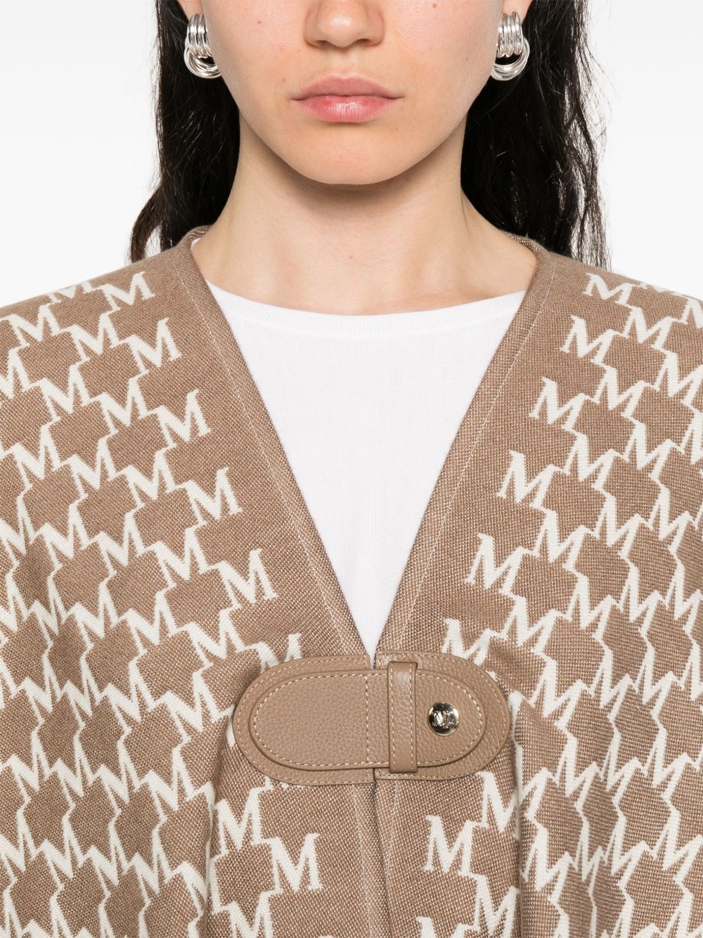 monogram-pattern cape - 4