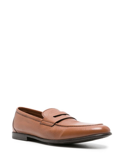 Canali penny-slot leather loafers outlook