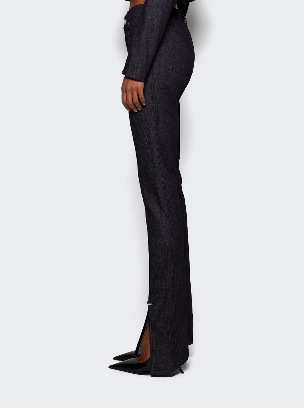 Pierced Skinny Jeans Raw Blue - 4