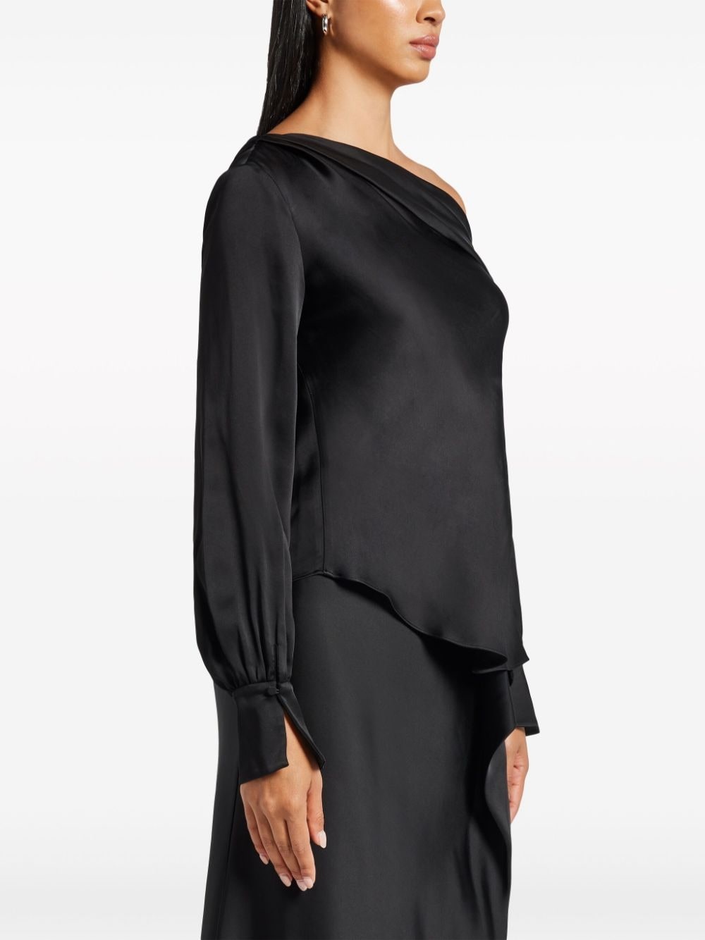 Alice cold-shoulder satin blouse - 3