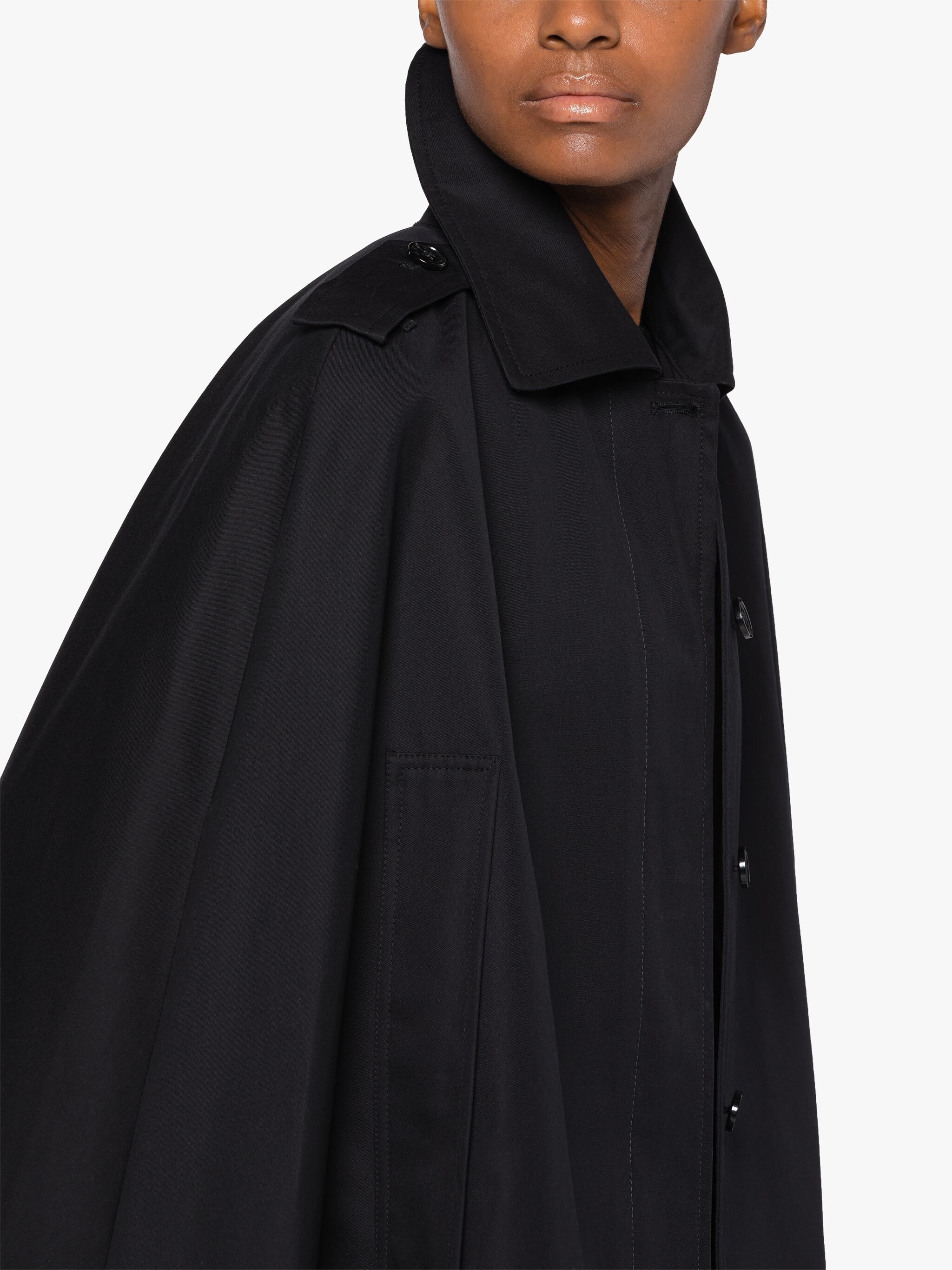 HALLEIGH BLACK COTTON CAPE - 5