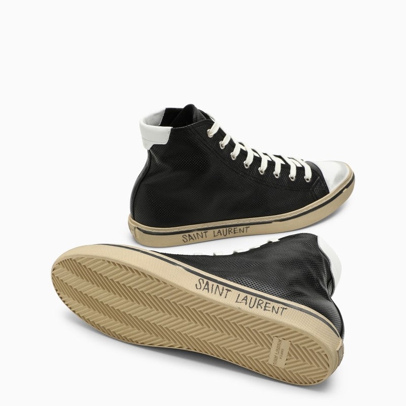 Saint Laurent Black Leather High Trainer Men - 5