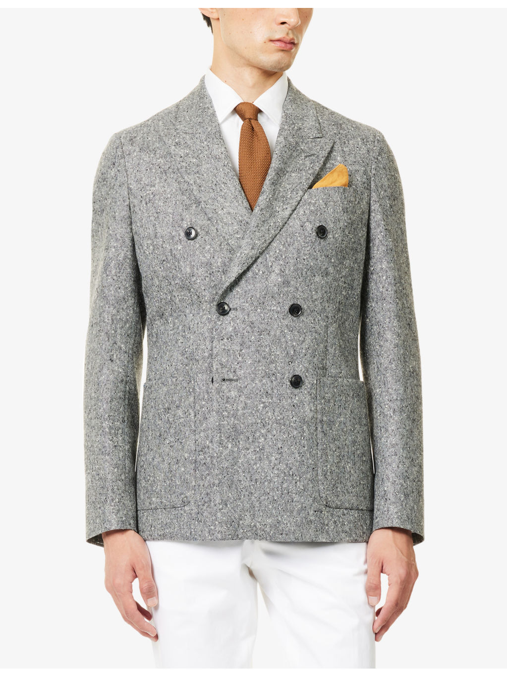 Double-Breasted Peak-Lapel Wool Jacket - 3