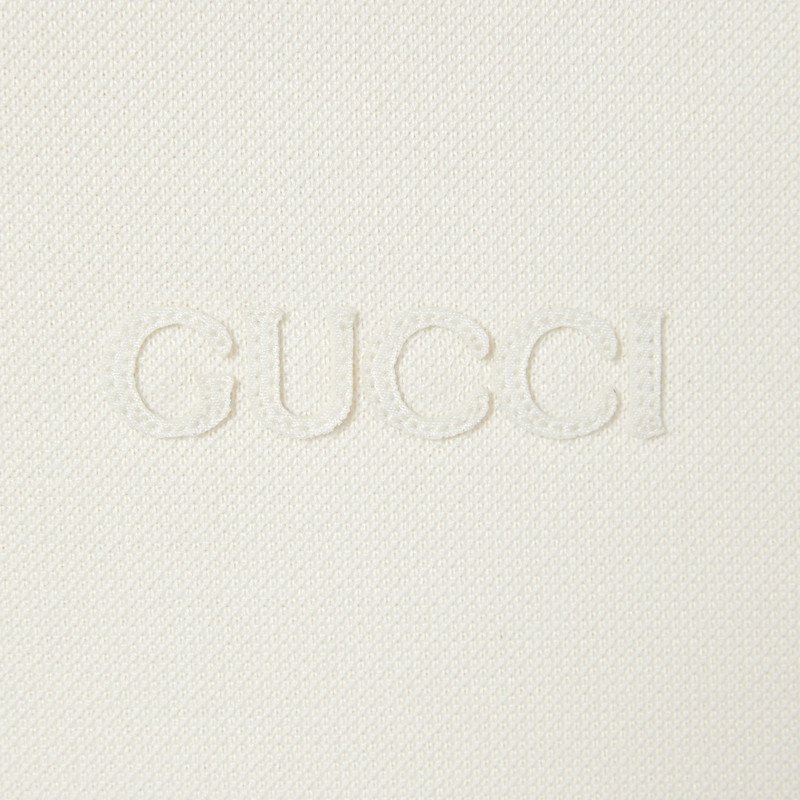 Cotton piquet polo top with embroidery 7